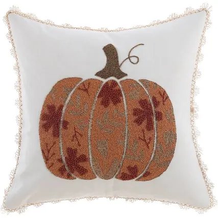 Blanc Mariclo coll. Zucche Di Sogno Cuscino ricamato con zucca