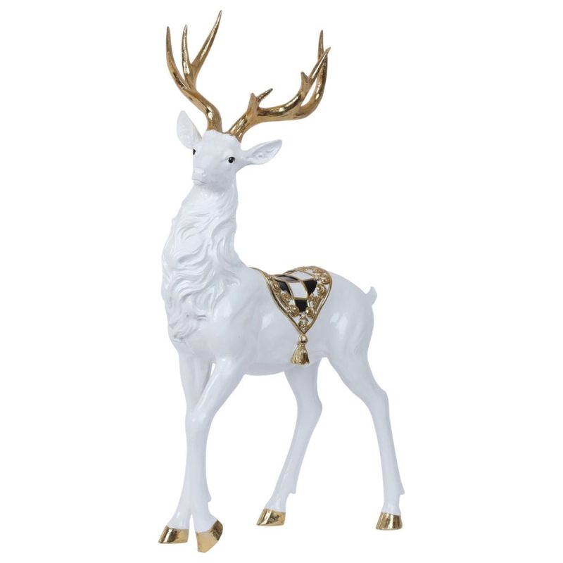 Renna bianca con mantello a Scacchi Fiori di Lena