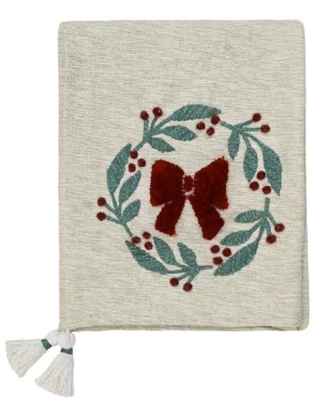 Plaid / telo copritutto con ricamo fiocchi di Blancmariclo