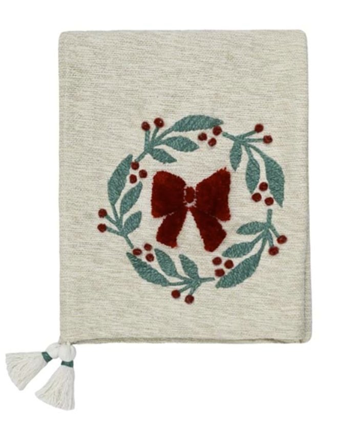 Plaid / telo copritutto con ricamo fiocchi di Blancmariclo