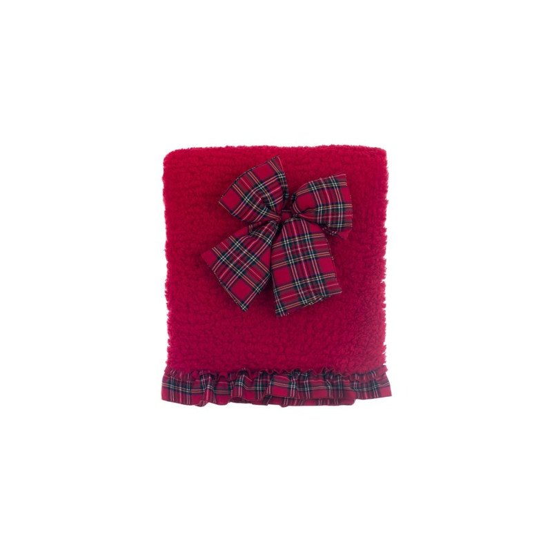 Plaid con rouge tartan e fiocco imbottito coll di Blancmariclo