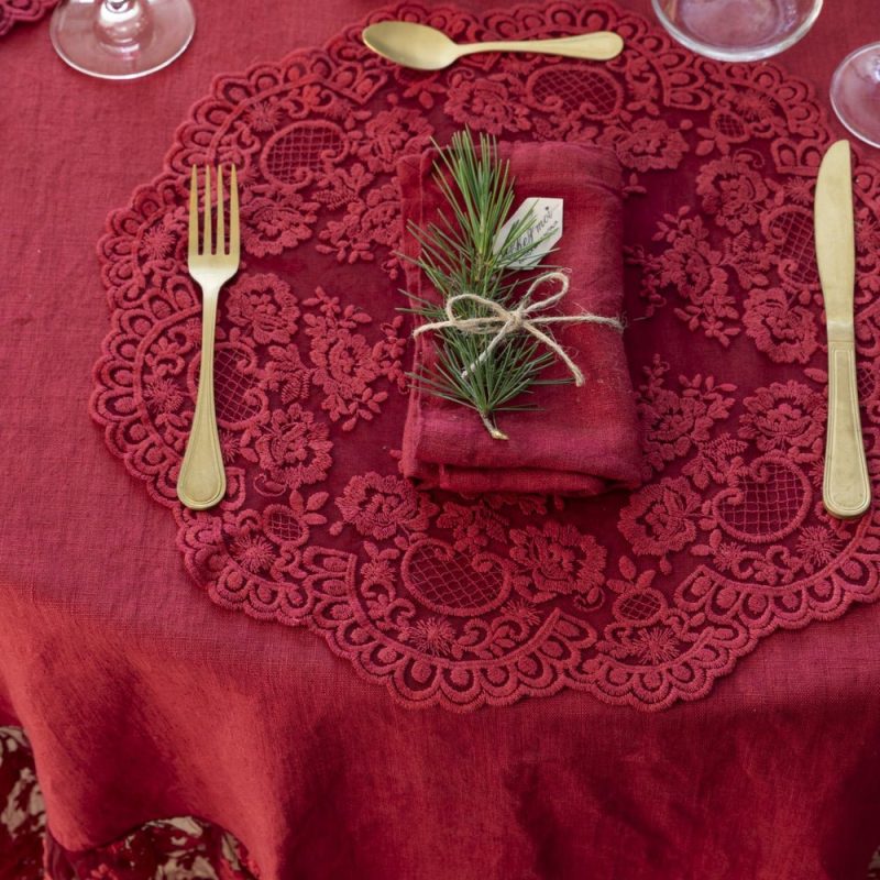 Sottopiatto/Centrino Luxury Provenza di Chez Moi colore mosto