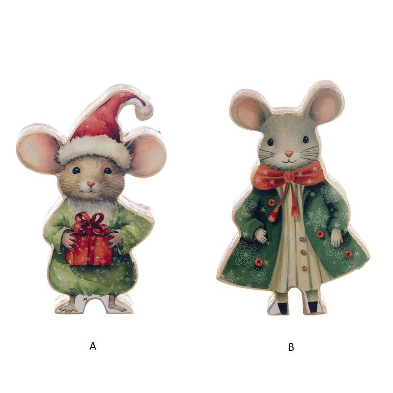 Decoro a forma di topine sagomate coll Favola di Natale di Blancmariclo