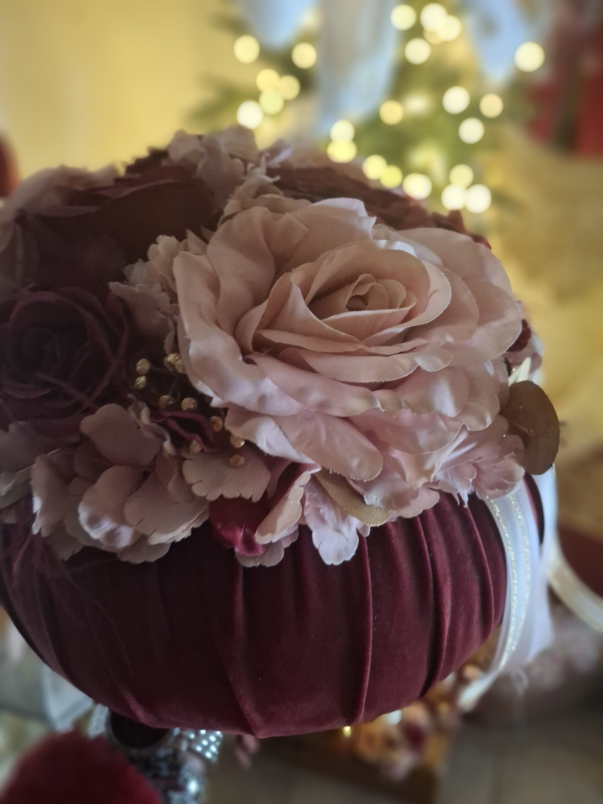 pouf grande 5 rose cin velluto.amaranto di Fiori di Lena