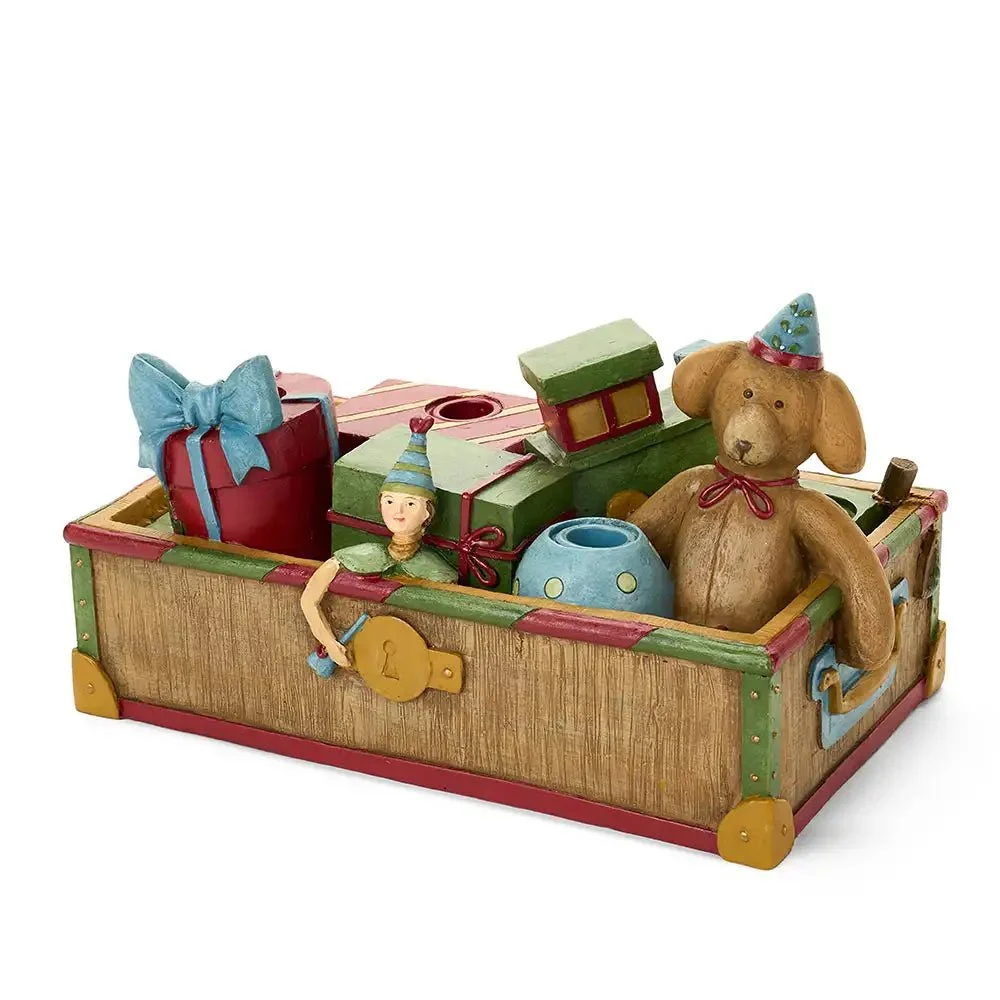 Baule dei giocattoli Portacandele coll."Vintage Toys" Nuvole di Stoffa 30x18x18 cm. - immagine 2